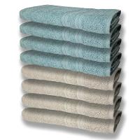 8 Toalhas Grande E Grossa 4 Bege 4 Verde - 1