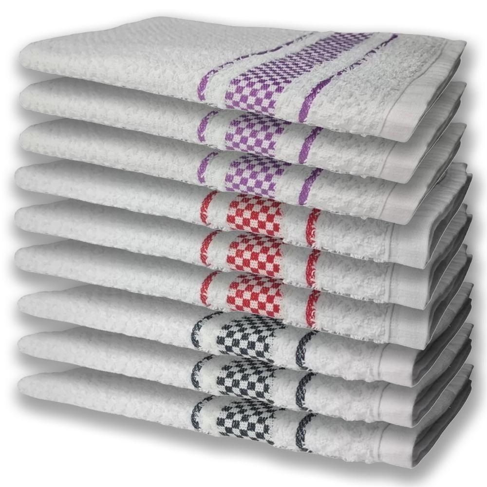 9 Panos De Prato Atoalhado Felpudo Preto Vermelho e Roxo - 1