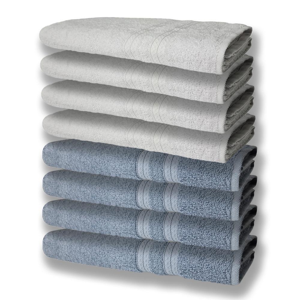 8 Toalhas Grande E Grossa Azul e Branco - 1