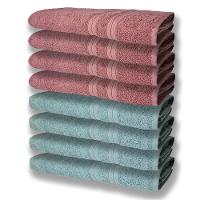8 Toalhas Grande E Grossa 4 Verde 4 Rosê - 1