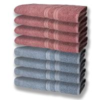 8 Toalhas Grande E Grossa 4 Azul 4 Rosê - 1