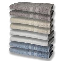 8 Toalhas Grande E Grossa 2 Azul 2 Branco 2 Bege 2 Cinza - 1