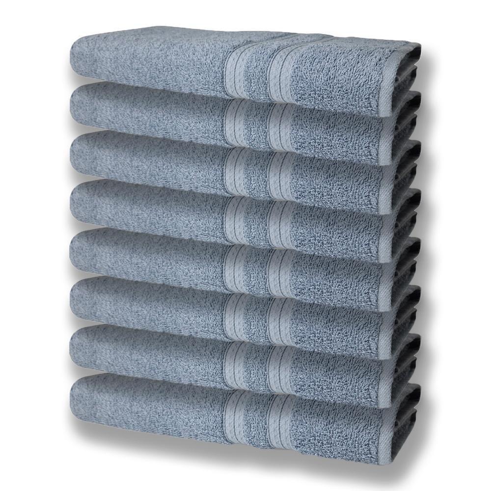 8 Toalhas Grande E Grossa 100% Algodão Azul - 1