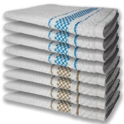 8 Panos De Prato Atoalhado Felpudo 4 Azul 4 Marrom
