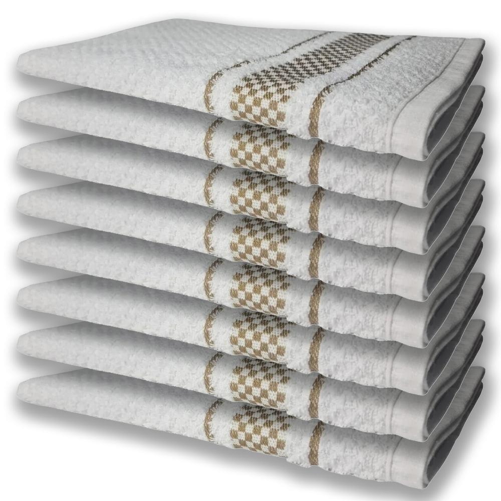 8 Panos De Prato Atoalhado Felpudo 370G/M² Premium Marrom - 4