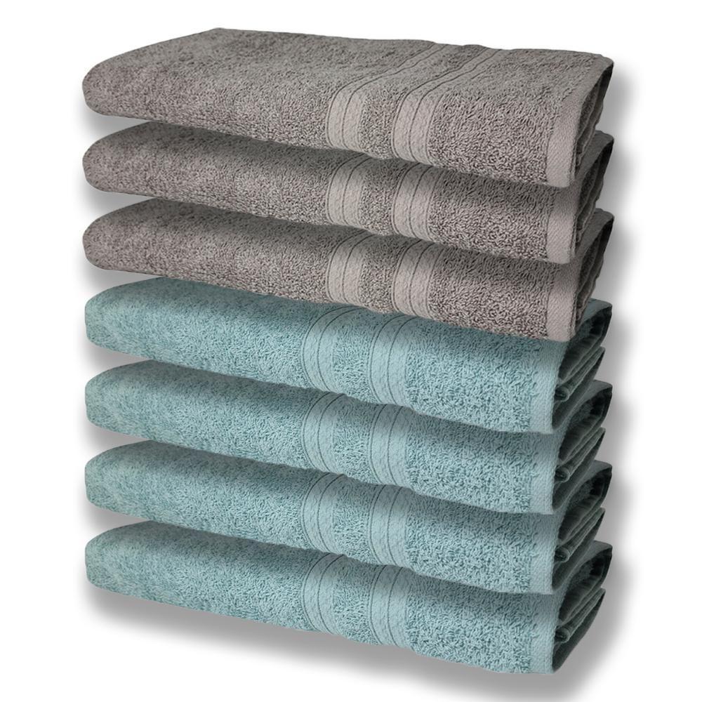 7 Toalhas Grande E Grossa 4 Verde 3 Cinza - 1
