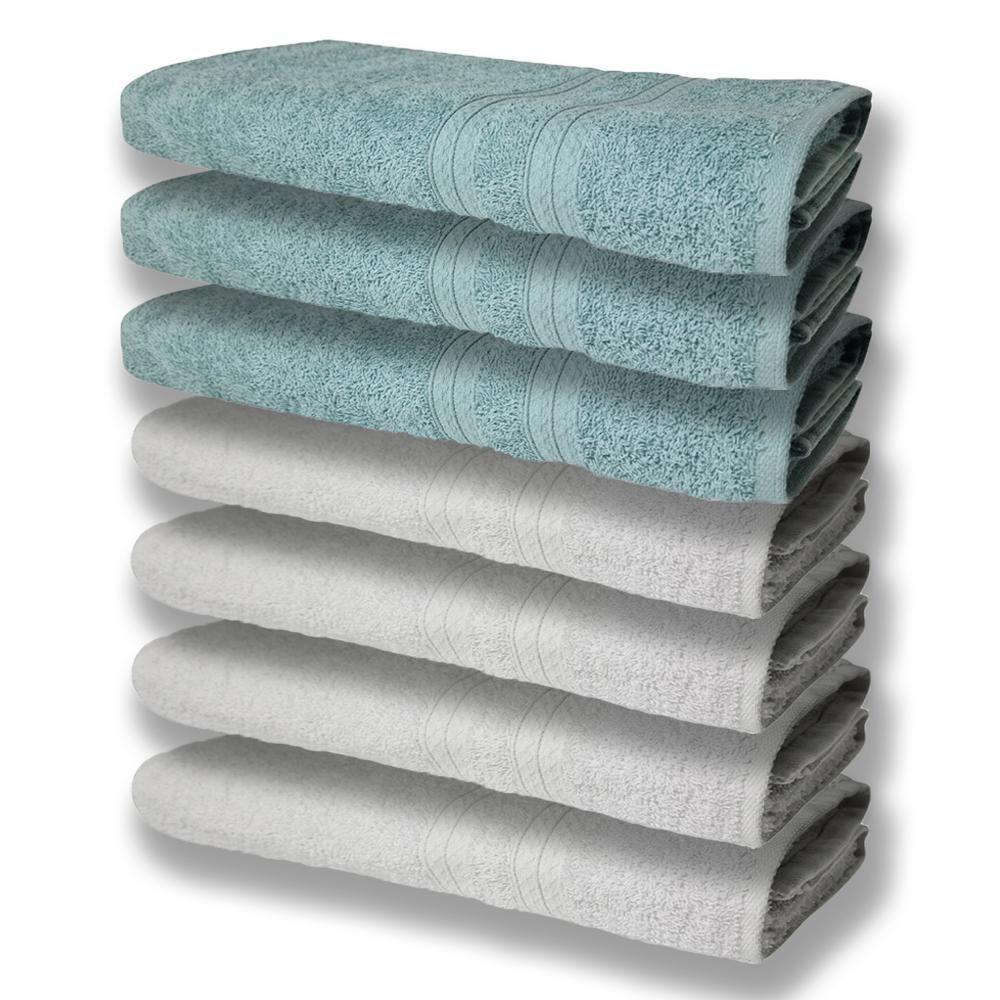 7 Toalhas Grande E Grossa 4 Branco 3 Verde - 1