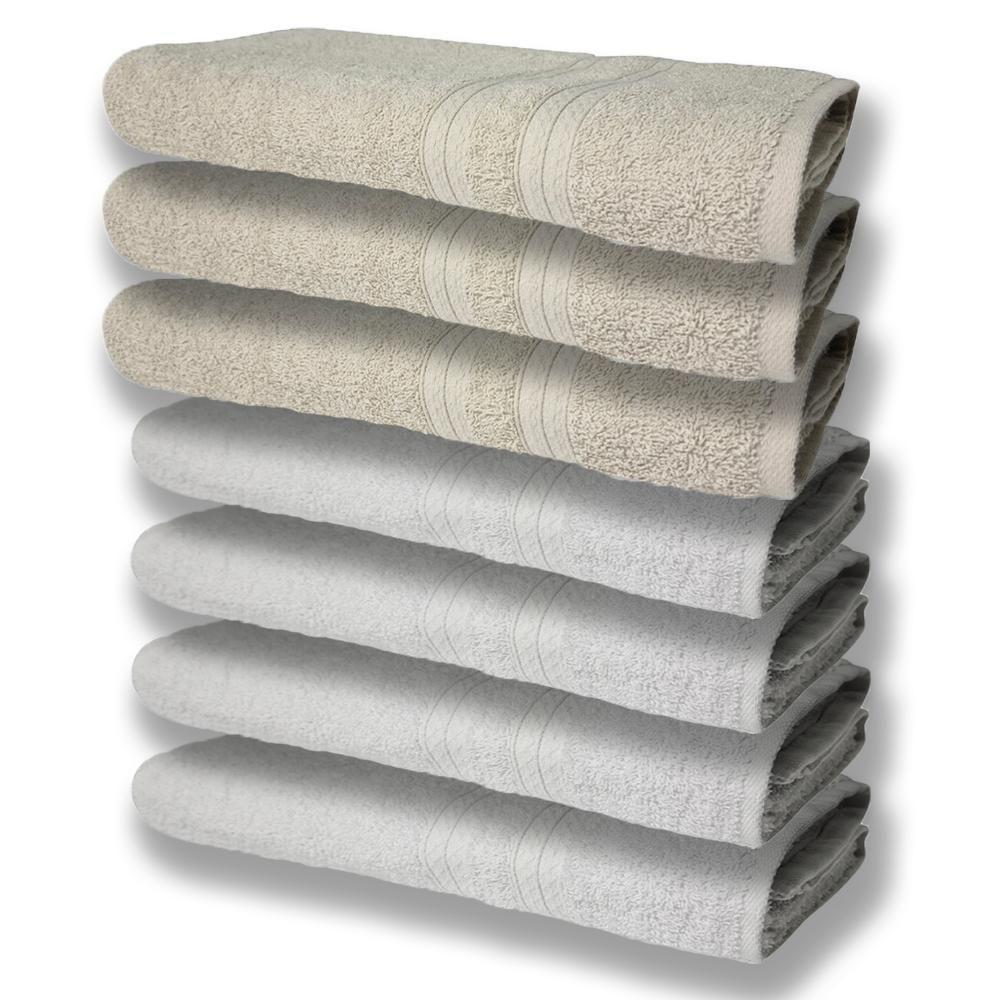 7 Toalhas Grande E Grossa 4 Branco 3 Bege - 1