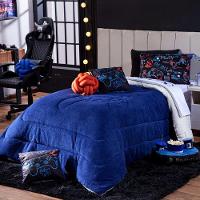 Coberdrom Game Win Azul C/ Almofadas Solt 4 Pçs Dupla Face - 1