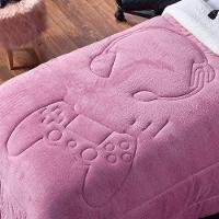 Coberdrom Rosê Solteiro 02 Peças Dupla Face Sherpa E Manta - 6