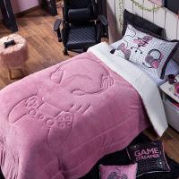 Coberdrom Rosê Queen 03 Peças Dupla Face Sherpa E Mantinha - 1