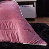 Coberdrom Rosê Queen 03 Peças Dupla Face Sherpa E Mantinha - 2