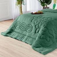 Coberdrom Floral Verde King 3Pçs DuplaFace Manta Microfibra - 2