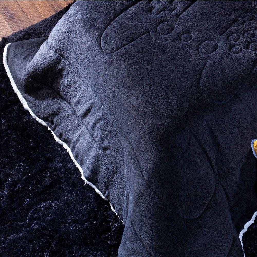 Coberdrom Preto Queen 03 Peças Dupla Face Sherpa E Mantinha - 4