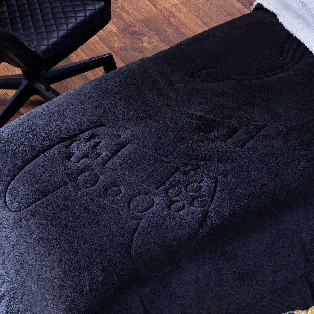 Coberdrom Preto Queen 03 Peças Dupla Face Sherpa E Mantinha - 8