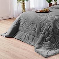 Coberdrom Floral Cinza King 3Pçs DuplaFace Manta Microfibra - 3