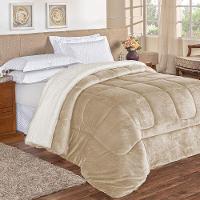 Coberdrom Apollo Queen Sherpa + Manta Flannel 1 Peça Cáqui - 1