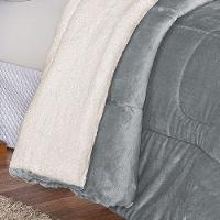 Coberdrom Apollo King Sherpa + Manta Flannel 1 Peça Cinza - 6