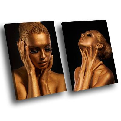 Conjunto De Quadros Dupla Mulheres Douradas