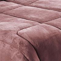 Coberdrom Allure Queen Dupla Face Manta Plush + Malha 1 Peça - Rosê