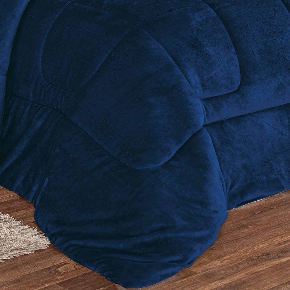 Coberdrom Apollo King + Manta Flannel 1 Peça Azul - 3