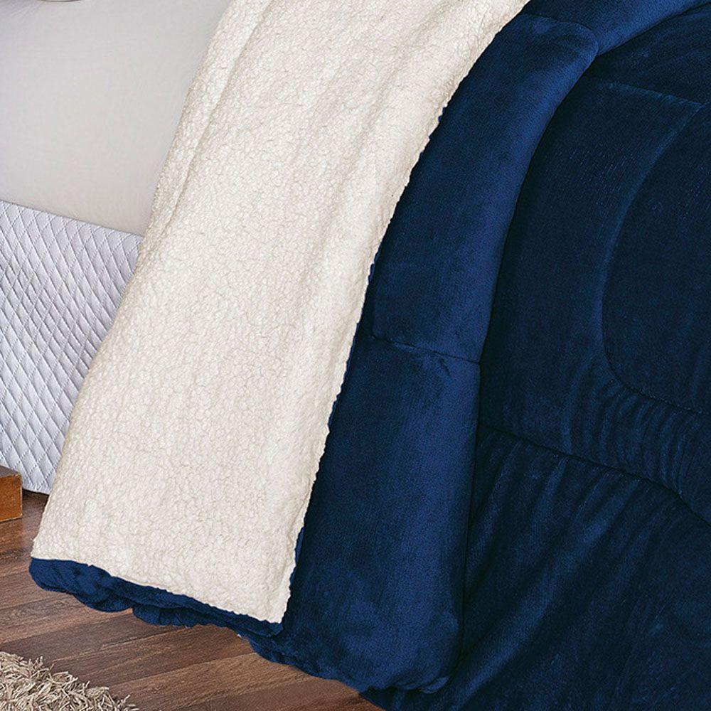 Coberdrom Apollo King + Manta Flannel 1 Peça Azul - 4