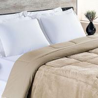 Coberdrom Allure Queen Dupla Face Manta Plush + Malha 1 Peça - Cáqui - 1