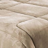 Coberdrom Allure Queen Dupla Face Manta Plush + Malha 1 Peça - Cáqui - 2