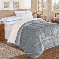 Coberdrom Apollo Queen Sherpa + Manta Flannel 1 Peça Cinza - 1