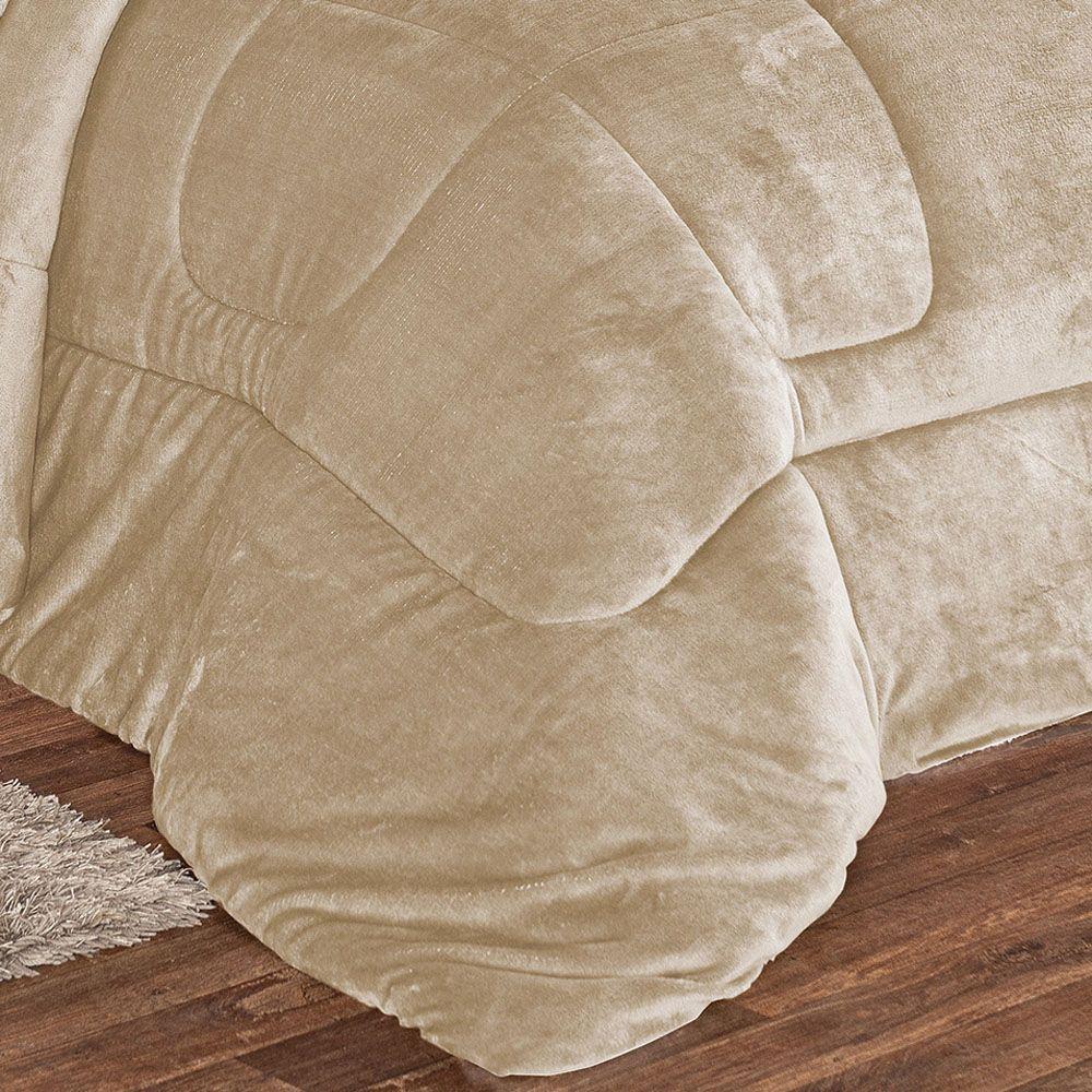 Coberdrom Apollo King Sherpa + Manta Flannel 1 Peça Cáqui - 4