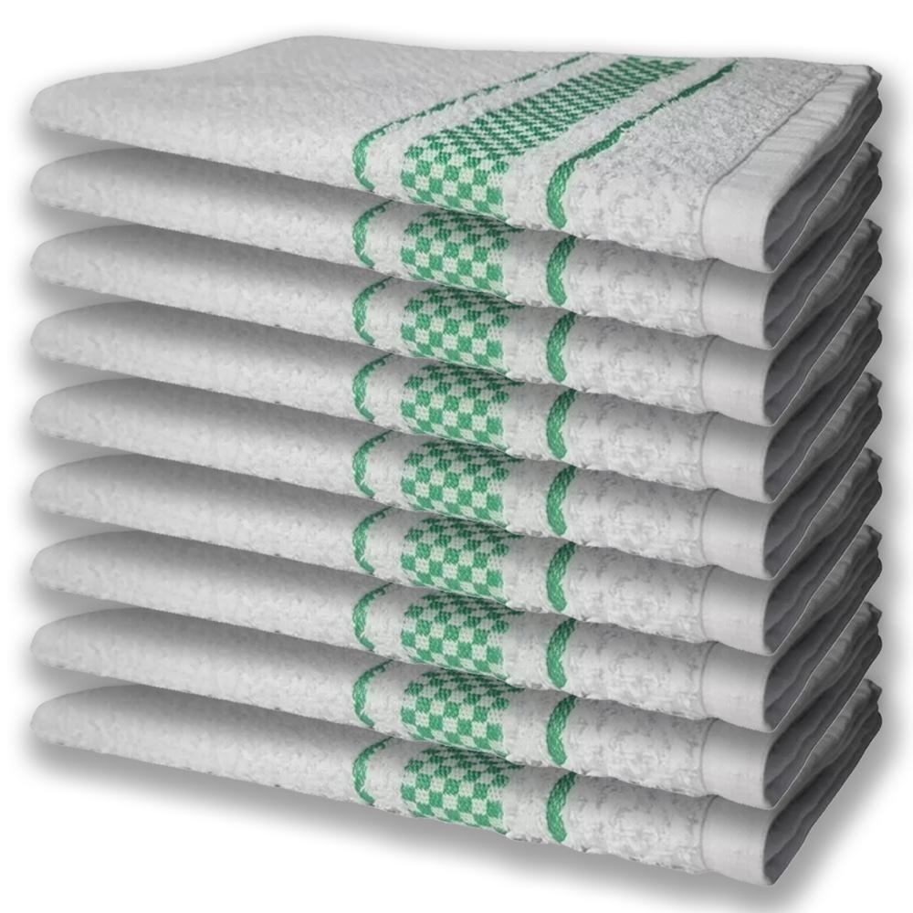 9 Panos De Prato Atoalhado Felpudo Verde - 1