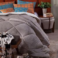 Cobertor Caqui+Almofadas Queen 7Pçs DuplaFace Sherpa E Manta - 13