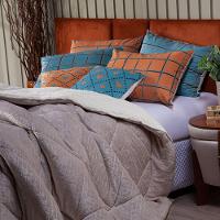 Cobertor Caqui+Almofadas King 7Pçs DuplaFace Sherpa E Manta - 6