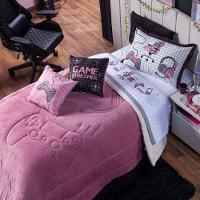 Cobertor Rosê+Almofadas Solt 4Pçs Dupla Face Sherpa E Manta - 10