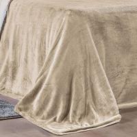 Cobertor Queen Sherpa + Mantinha Flannel 1 Peça Cáqui - 3