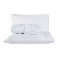 Jog de Cama Liso Branco Queen 03Pçs Micr 180 Fios - 2
