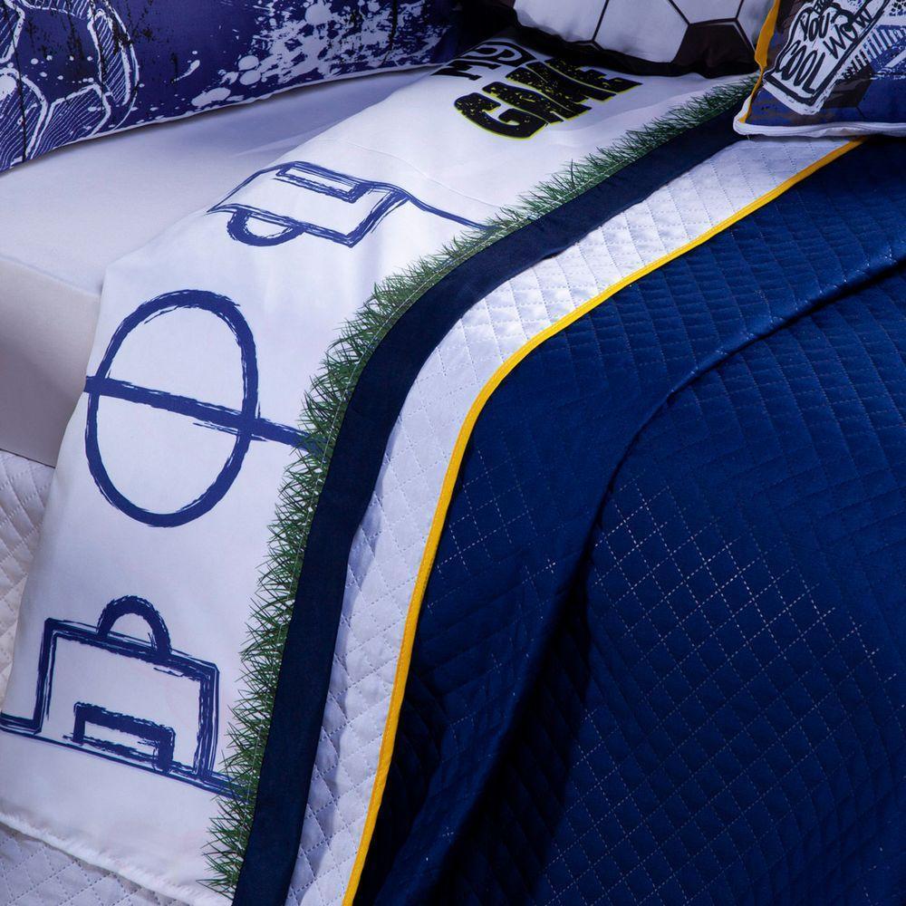 Jogo De Cama Futebol Solteiro 3Pçs Micropercal 180 Fios - 2