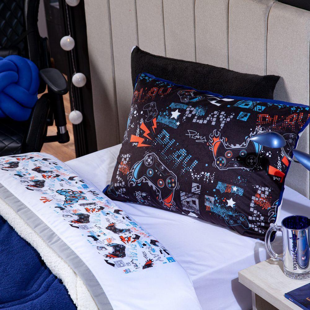 Jogo De Cama Game Win Branco Queen 04 Peças Micr 180 Fios - 4