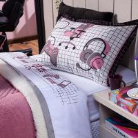 Jogo De Cama Game Streamer Branco/rosê Queen 4Pçs 180Fios - 3