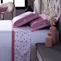 Jogo De Cama Afrodite Branco/Rosê Queen 04 Peças 180 Fios - 2