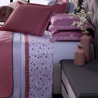 Jogo De Cama Afrodite Branco/Rosê Queen 04 Peças 180 Fios