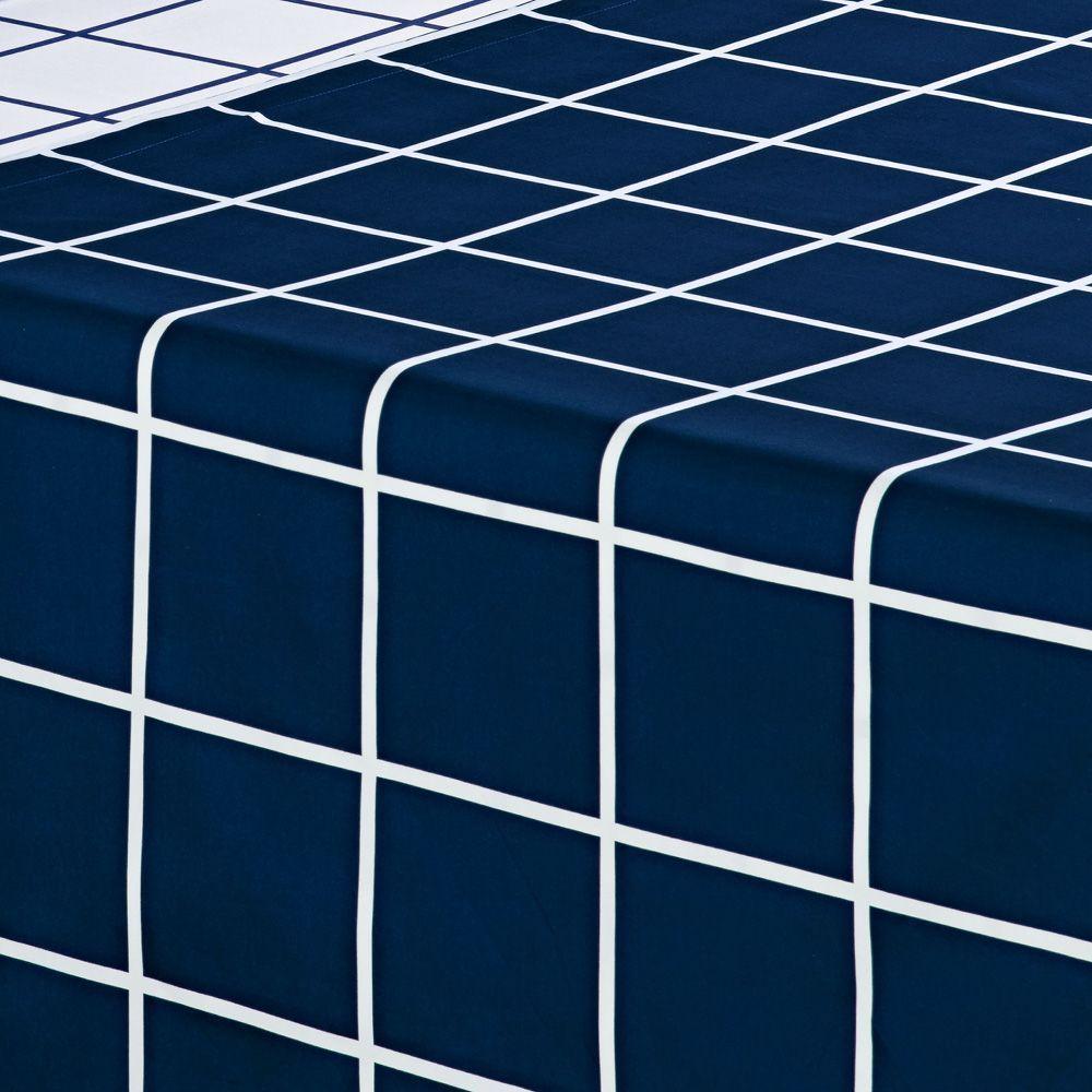 Jogo Cama Lençol Solteiro 200 Fios 3 Peças Azul Marinho - 2