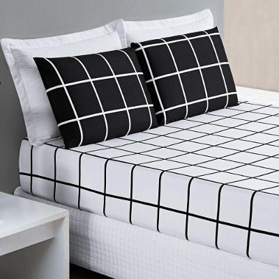 Jogo Cama Lençol Solteiro 200 Fios 2 Peças Preto