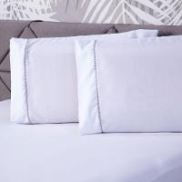 Jogo De Cama Liso Branco King 03 Pçs Micropercal 180 Fios - 2