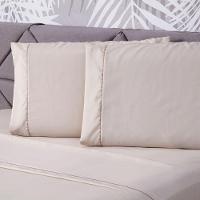 Jogo De Cama Liso Bege King 04 Pçs Micropercal 180 Fios - 2