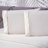 Jogo De Cama Liso Palha Casal 04 Pçs Micropercal 180 Fios - 2