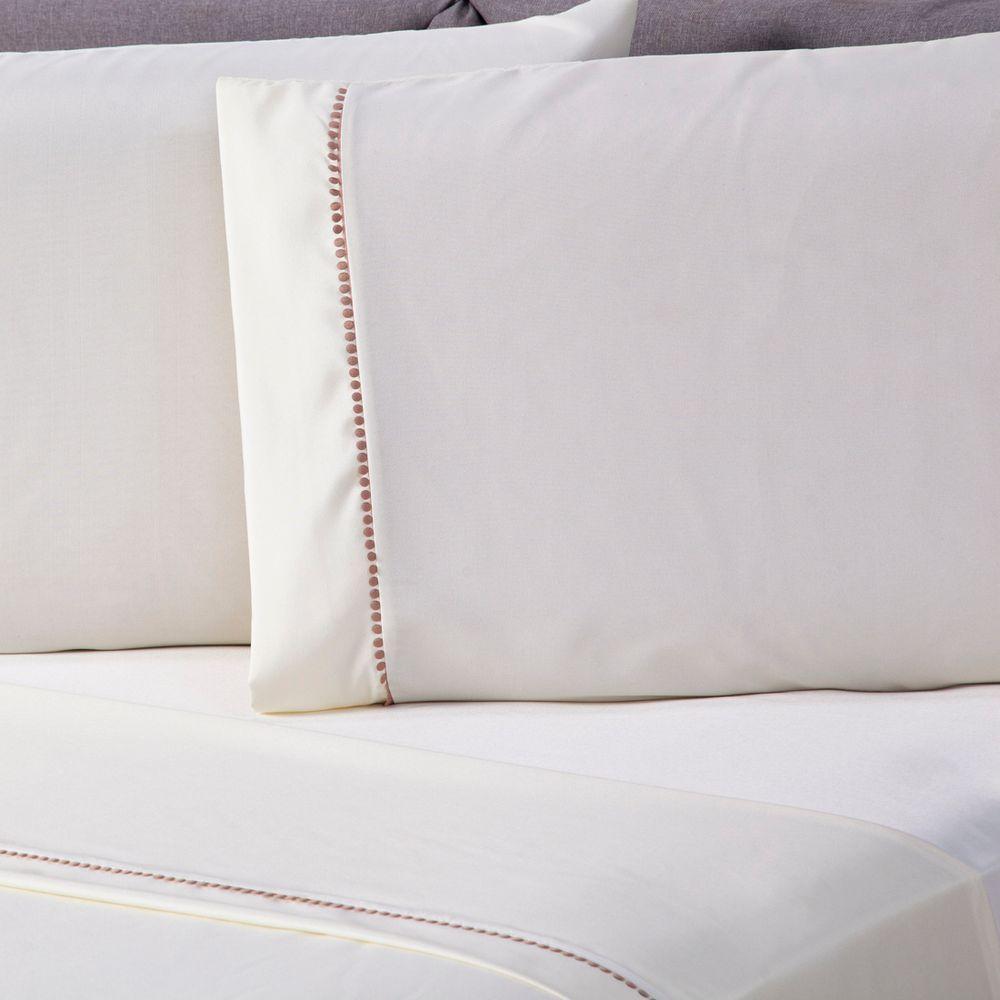 Jogo De Cama Liso Palha Solteiro 3 Pçs Micropercal 180 Fios - 2