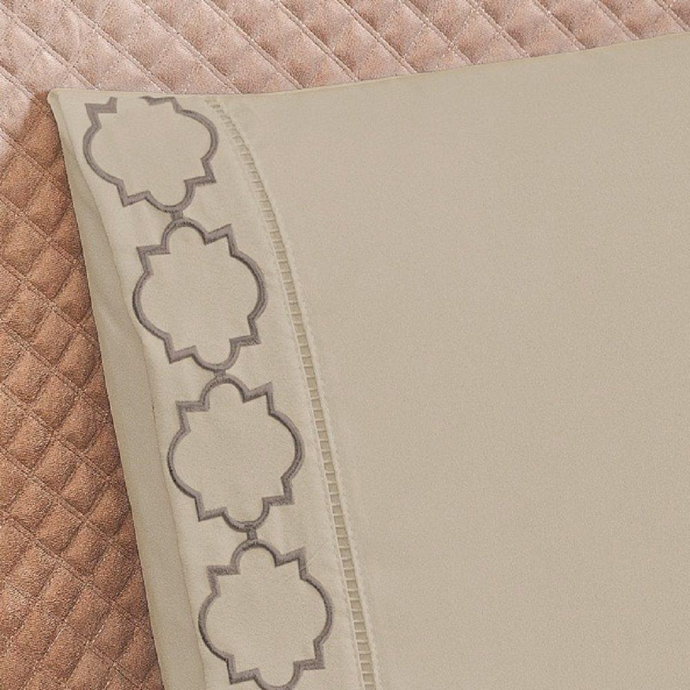 Jogo De Lençol Casal Isa Micropercal 300 Fios 4 Peças Cáqui - 3