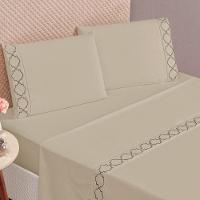 Jogo De Lençol King Isa Micropercal 300 Fios 4 Peças Cáqui - 1