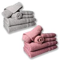 Jogo De Toalhas 4 Banhos 4 Rostos 4 Grande Grossa Cinza Rosê - 1